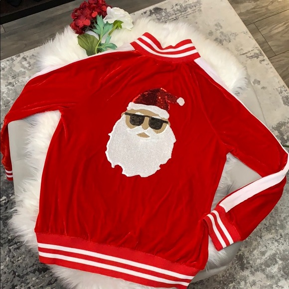 Jackets & Blazers - New! Velour Sequin Santa Christmas Jacket